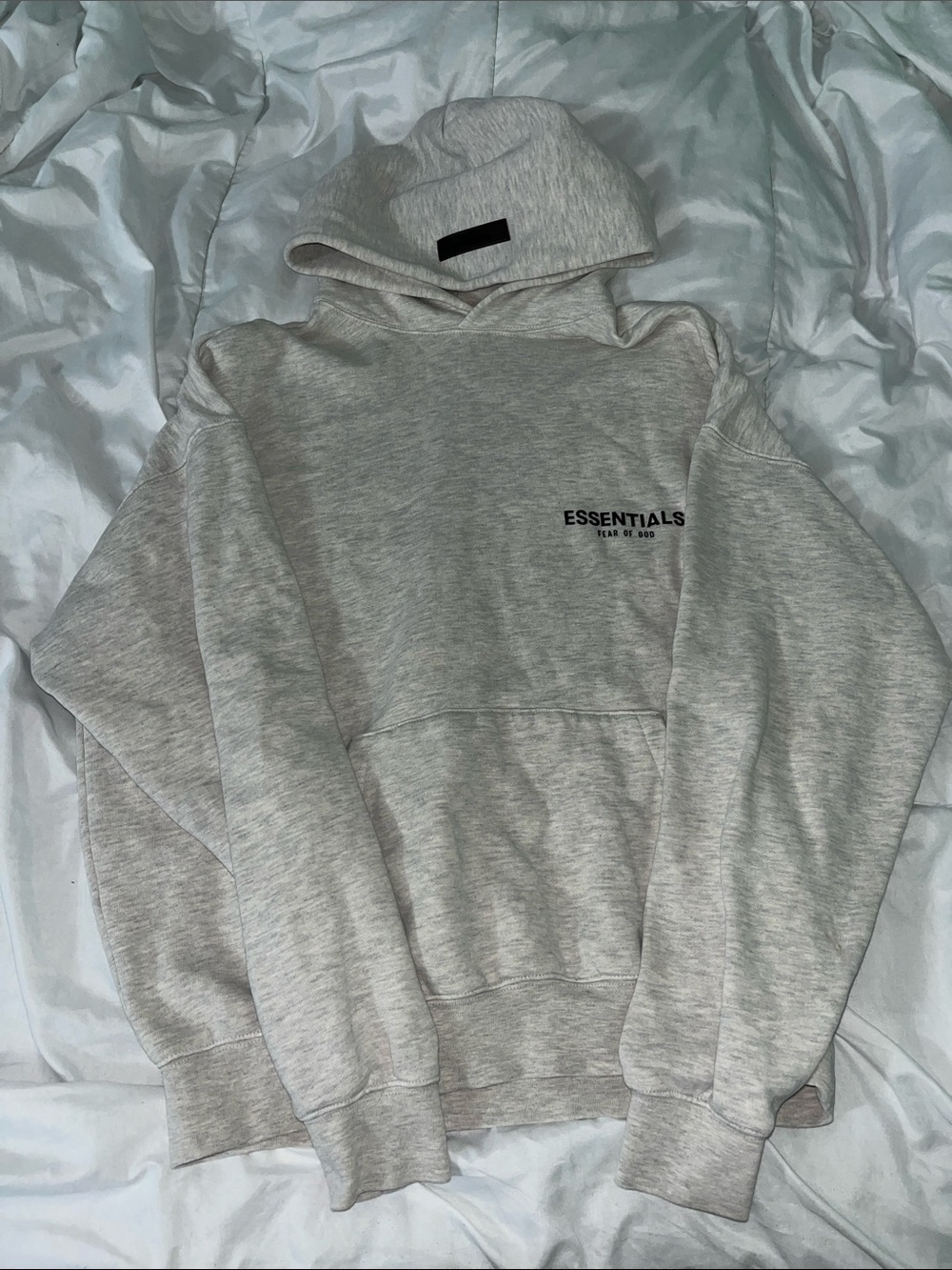ESSENTIALS Light Oatmeal Gray Pullover Hoodie